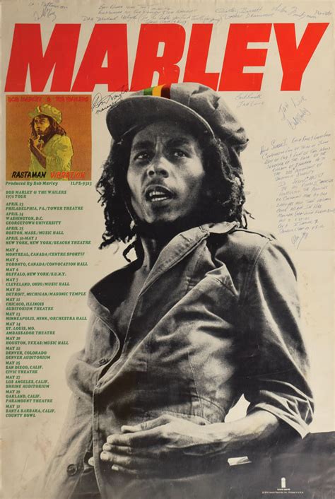 Bob Marley And The Wailers Signed 1976 Poster Rr Auction