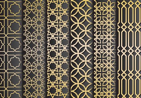 Black And Gold Islamic Ornaments Vector 143545 Vector Art At Vecteezy