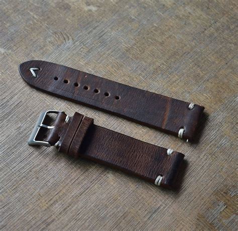 Vintage Handmade Genuine Leather Watch Straps Multi Colors Etsy
