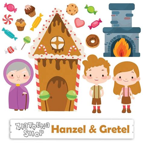 Hänsel Und Gretel Märchen Clip Art Candy Clipart Candy Haus Etsy