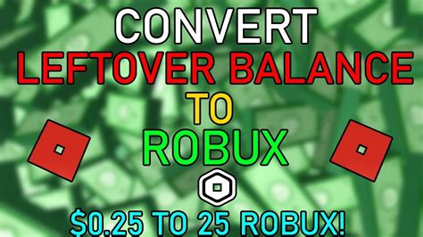 How To Convert Your Roblox Credit Balance Into Robux Roblox Youtube