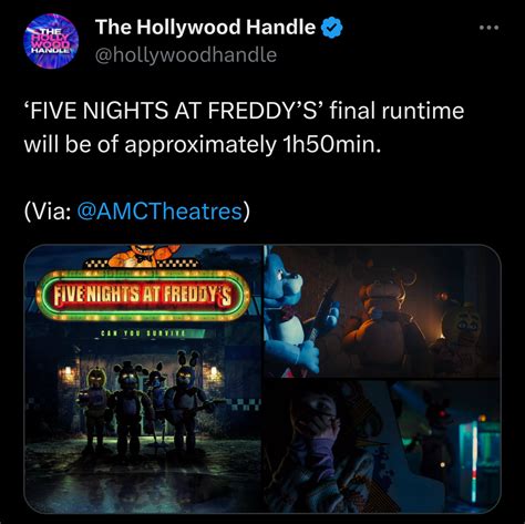 Five Nights At Freddys Final Runtime Revealed 110 Minutes Rboxoffice
