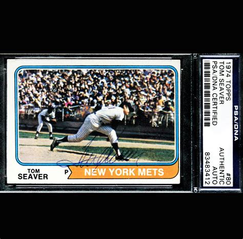 Tom seaver (different pic than regular card. Tom Seaver 1974 Topps 80 PSADNA Signed Autographed Auto ...