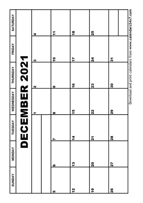 November December January 2021 Calendar Printable Blank Calendar Template