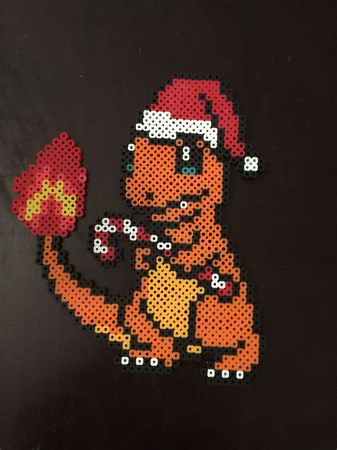 Charmander Christmas Perler Pokemon Perler Beads Christmas Perler