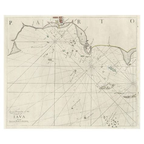 Two Antique Sea Charts Of The Thousand Islands Between Batavia And