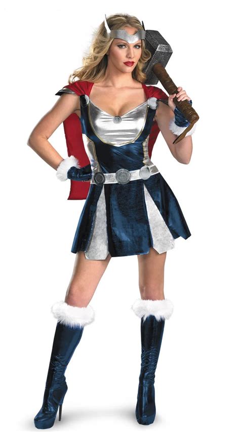 Adult Sassy Thor Costume Women Deluxe Fancy Warrior Costume Girl Halloween Cosplay Costume In