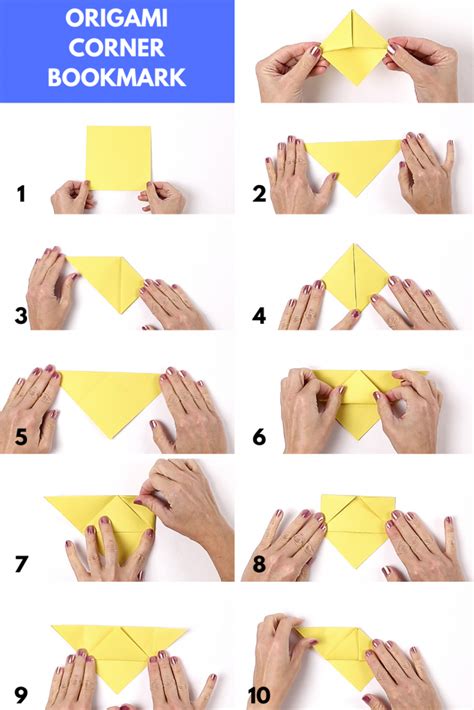 Origami Corner Bookmark Instructions Origami