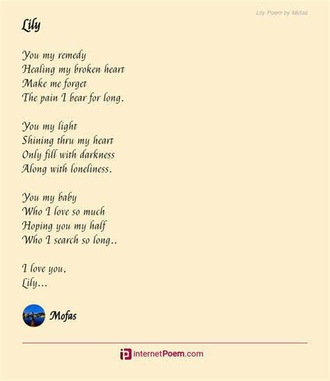Lily Poem By Mofas