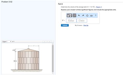 Solved Determine The Volume Of The Storage Tank If R