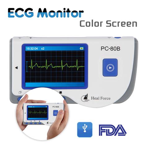 Heal Force Pc 80b Handheld Color Ecg Ekg Portable Heart Monitor 50x