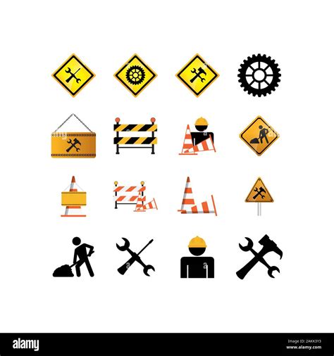 Icon Set Design Of Construction Working Maintenance Workshop Repairing