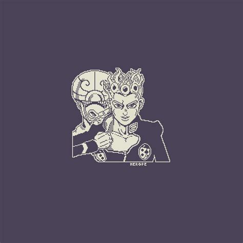 Pixel Art Of Giorno And Gold Experience By M3r0p3 On Instagram R