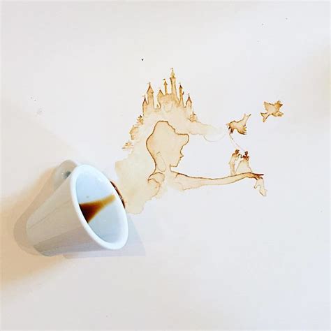 Spilled Tea Coffee Art Giulia Bernardelli Coffee Art Drawing Coffee