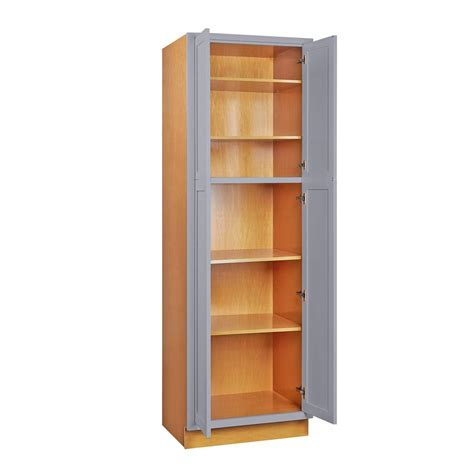 Pantry Light Gray Inset Shaker Cabinet 84 Tall 24 30 And 36 Wide