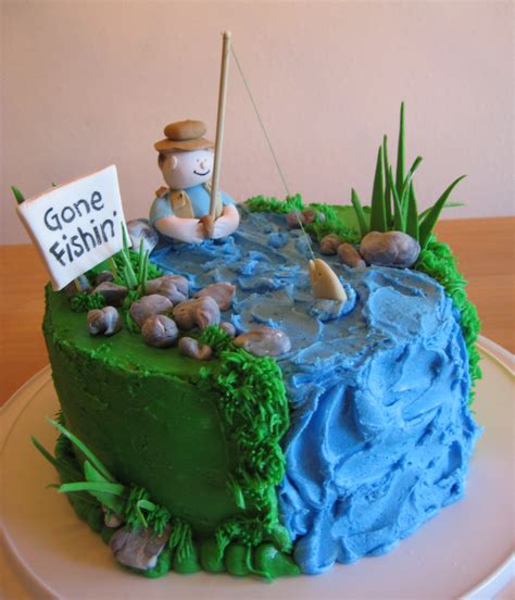 This birthday cake is for the person whose hobby is fishing. Fishing Cakes - Decoration Ideas | Little Birthday Cakes