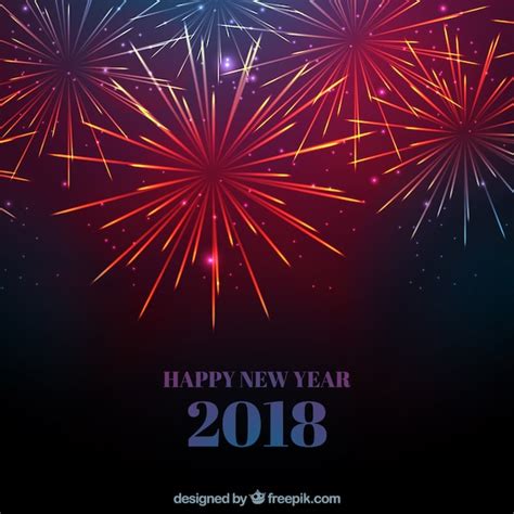 Hintergrund Mit Feuerwerk Für Ein Frohes Neues Jahr Kostenlose Vektor
