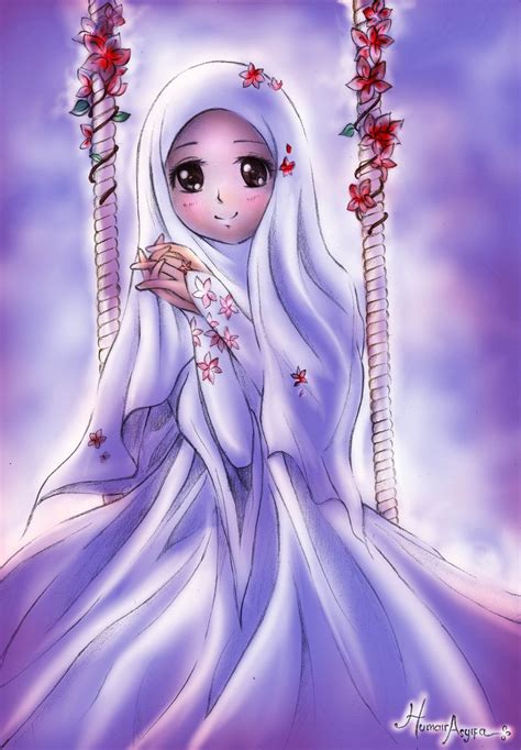 Happy Manga Muslimah Anime Anime Muslim Anime Drawings