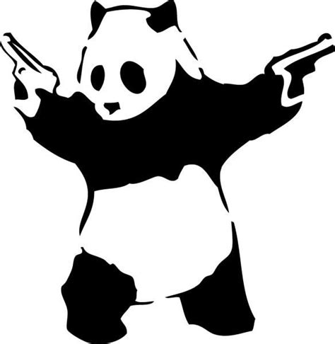 Stencil Para Serigrafia Ilustración Psicodélica Arte De Panda