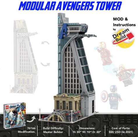 Lego Moc Modular Avengers And Stark Tower From Marvel Avengers By Dream