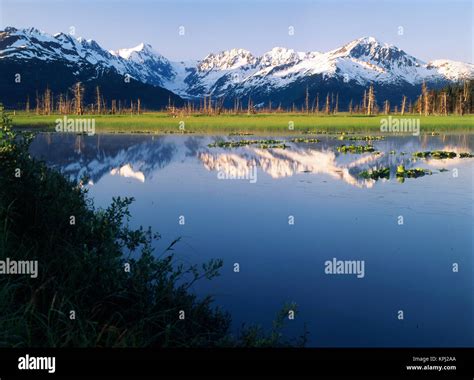 Usa Alaska Turnagain Arm View Of Chugach Mountains Large Format