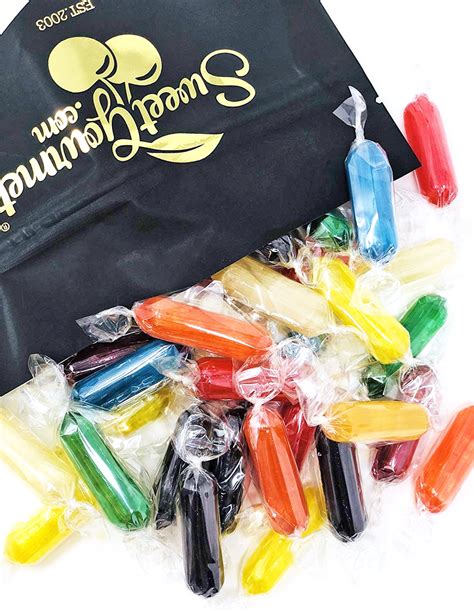Assorted Fruit Flavored Candies - Rods Hard Candy - Wrapped 2 pounds 