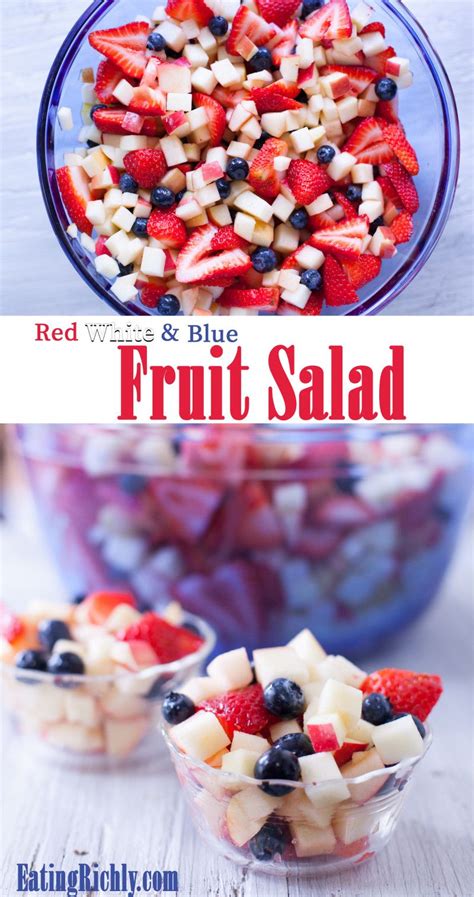 Easy Red White And Blue Fruit Salad Recipe Fourth Of July Food Food