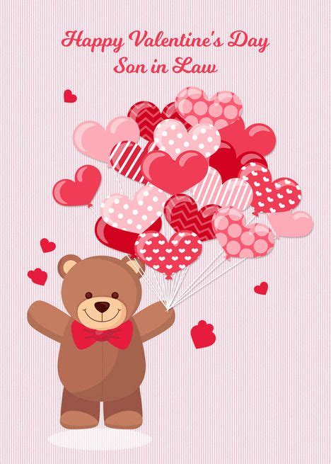Son In Law Valentine’s Day With Bear And Heart Balloons Card Ad Ad Valentine Rsquo Son
