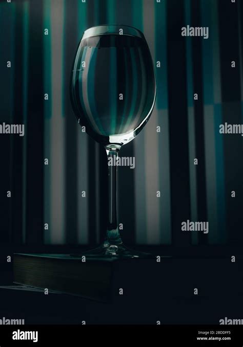 Refraction Through The Wine Glass Stock Photo Alamy