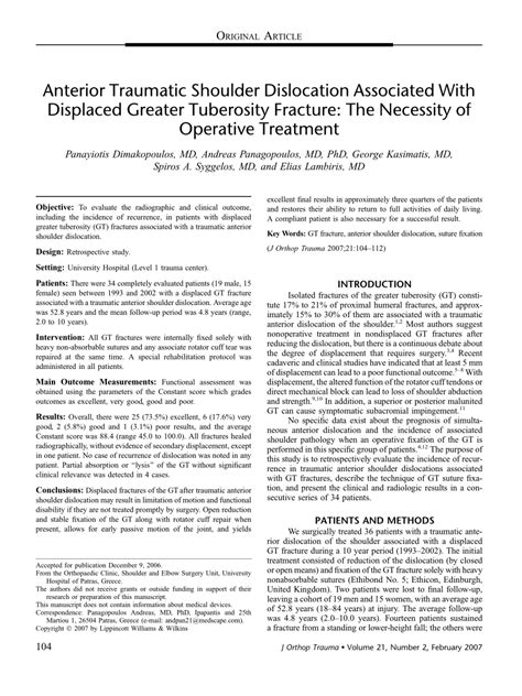 (PDF) Anterior Traumatic Shoulder Dislocation Associated ...