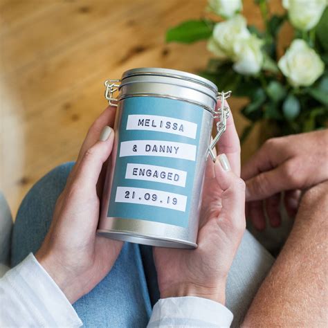 Personalised Engagement Coffee T In Tin By Novello