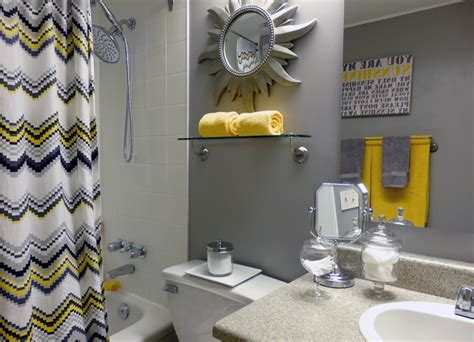 Panels can be purchased individually Grey and Yellow Bathroom - Contemporary - Bathroom - toronto - by Dominika Pate Interiors