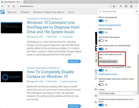 How To Change Microsoft Edge Default Search From Bing To Google