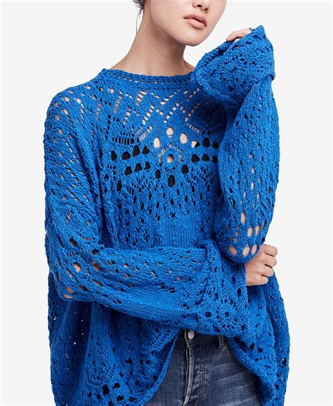 Free People Traveling Lace Cotton Sweater And Reviews Sweaters