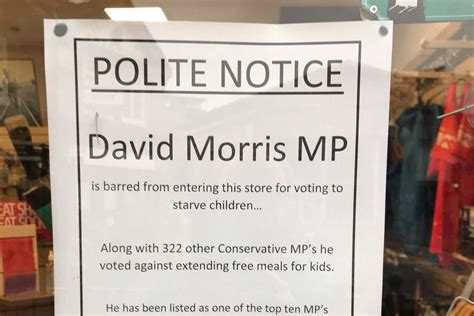 tory mp david morris banned from shop for life after voting against extension of free school