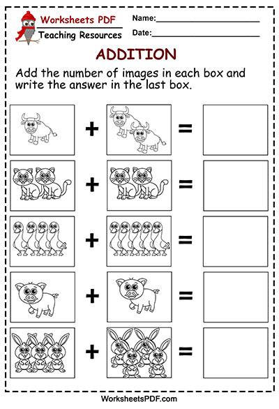 farm addition free worksheets