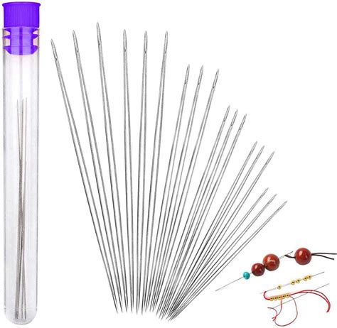 Amazon Com Pieces Beading Needles Sizes Seed Beads Needles Big Eye Beading Needles