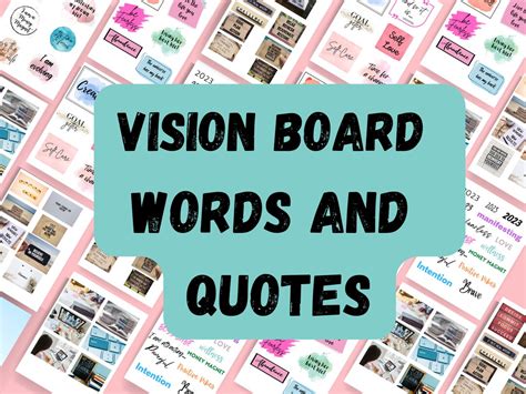 Vision Board Printable Words And Quotes Download Now Etsy