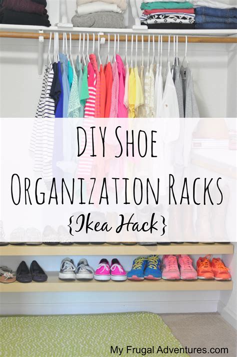 Stylish shoe storage on shelves. Home Depot: $5 off $50 Coupon Code - My Frugal Adventures