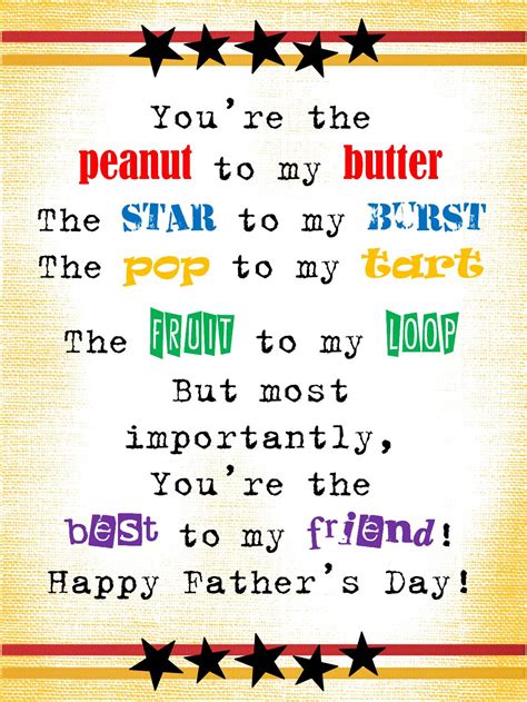 Strong Armor Fathers Day Poem Youre The Peanut To My Butter
