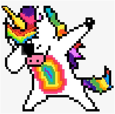 Dabbing Unicorn Pixel Art A Imprimer Free Transparent Png Download