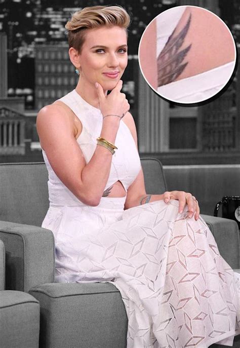 Scarlett Johansson Reveals Secret Tattoo In White Dress Yahoo News