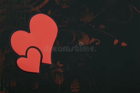 Two Red Love Hearts Joined Together Stock Photo Image Of Romance