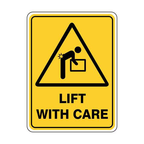 lift with care buy now discount safety signs australia