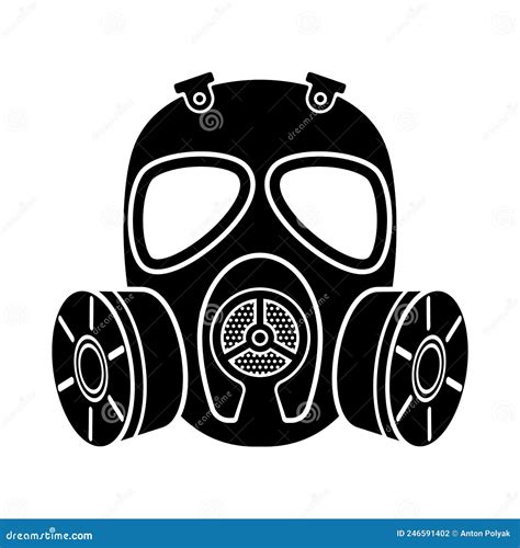 Sinal De Perigo Biológico ícone Da Máscara De Gás Ataque Químico