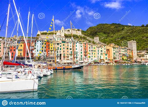 Turquoise Seaboats And Colorful Houses In Portovenere Villagecinque