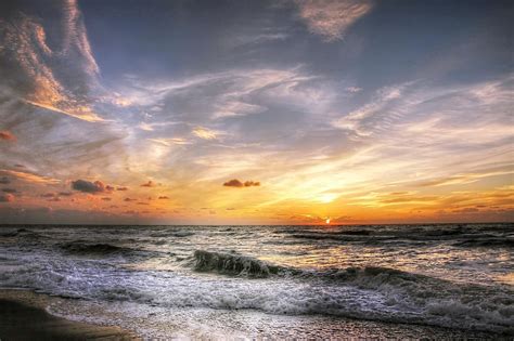 Beautiful Sunset On The North Sea In Denmark Image Free Stock Photo