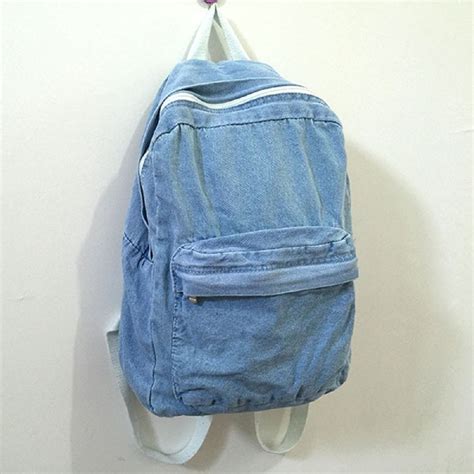 College School Backpacks Women Men Classic Vintage Denim Book Bags