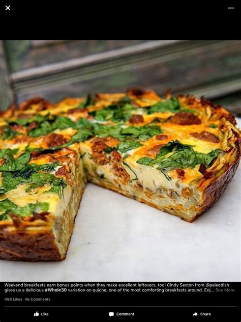 Sweet Potato And Yam Crusted Quiche With Spinach And Chorizo