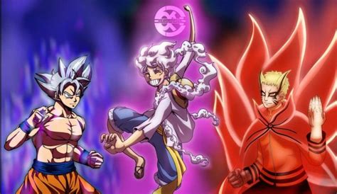 Goku MUI Luffy Gear Y Naruto Baryon Mode In Luffy Gear Anime Anime Naruto